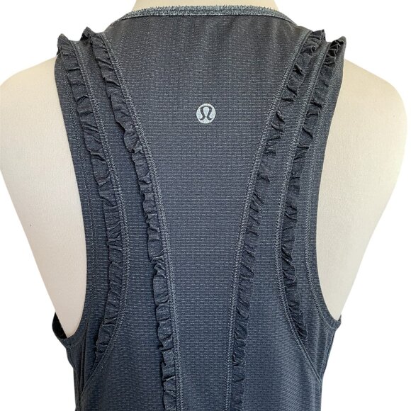 Lululemon Women's Mind Over Matter Black RuffleTank Drawstring Waist, Size 10 - Picture 5 of 7